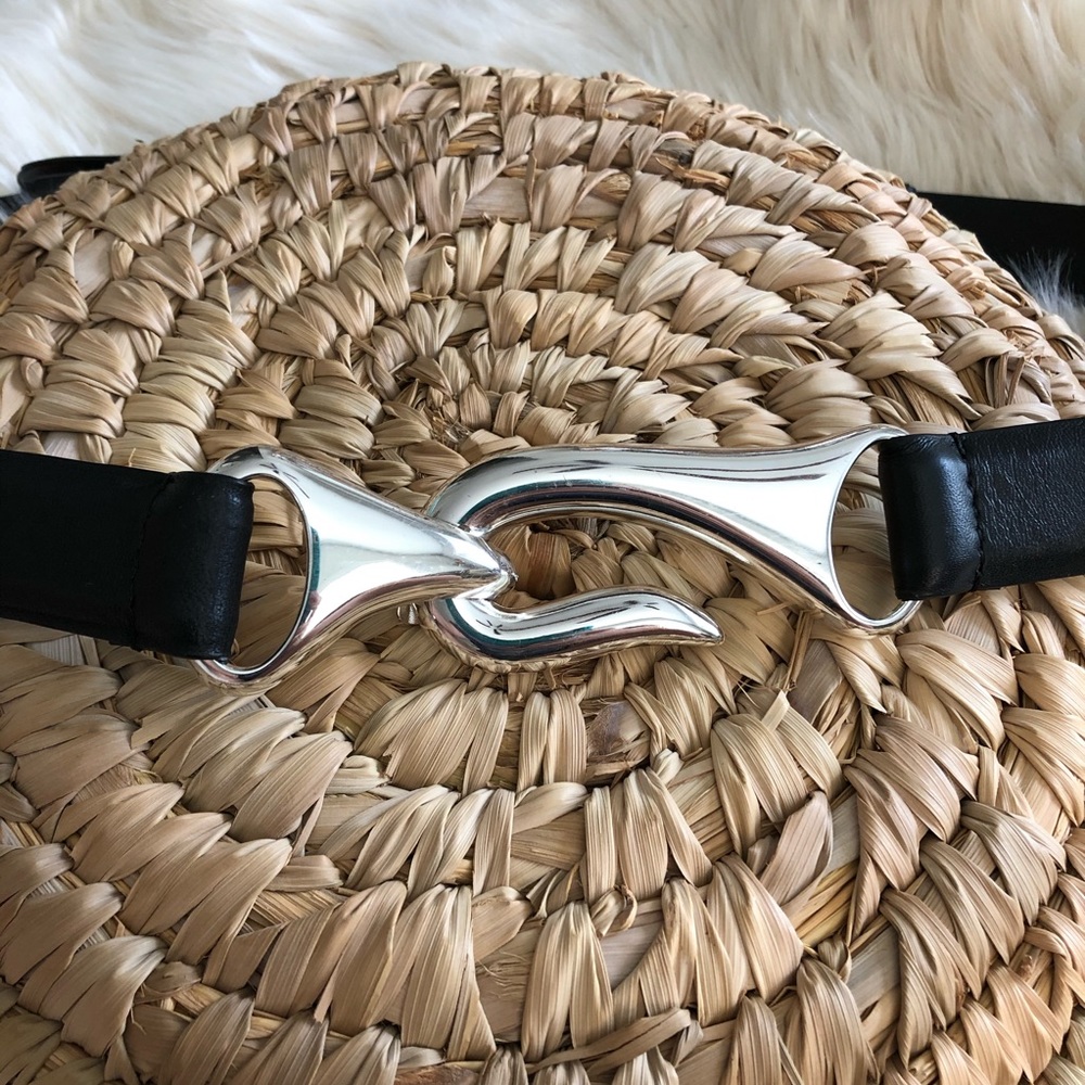 3/$25 Chico’s black leather belt silver tone hook clasp